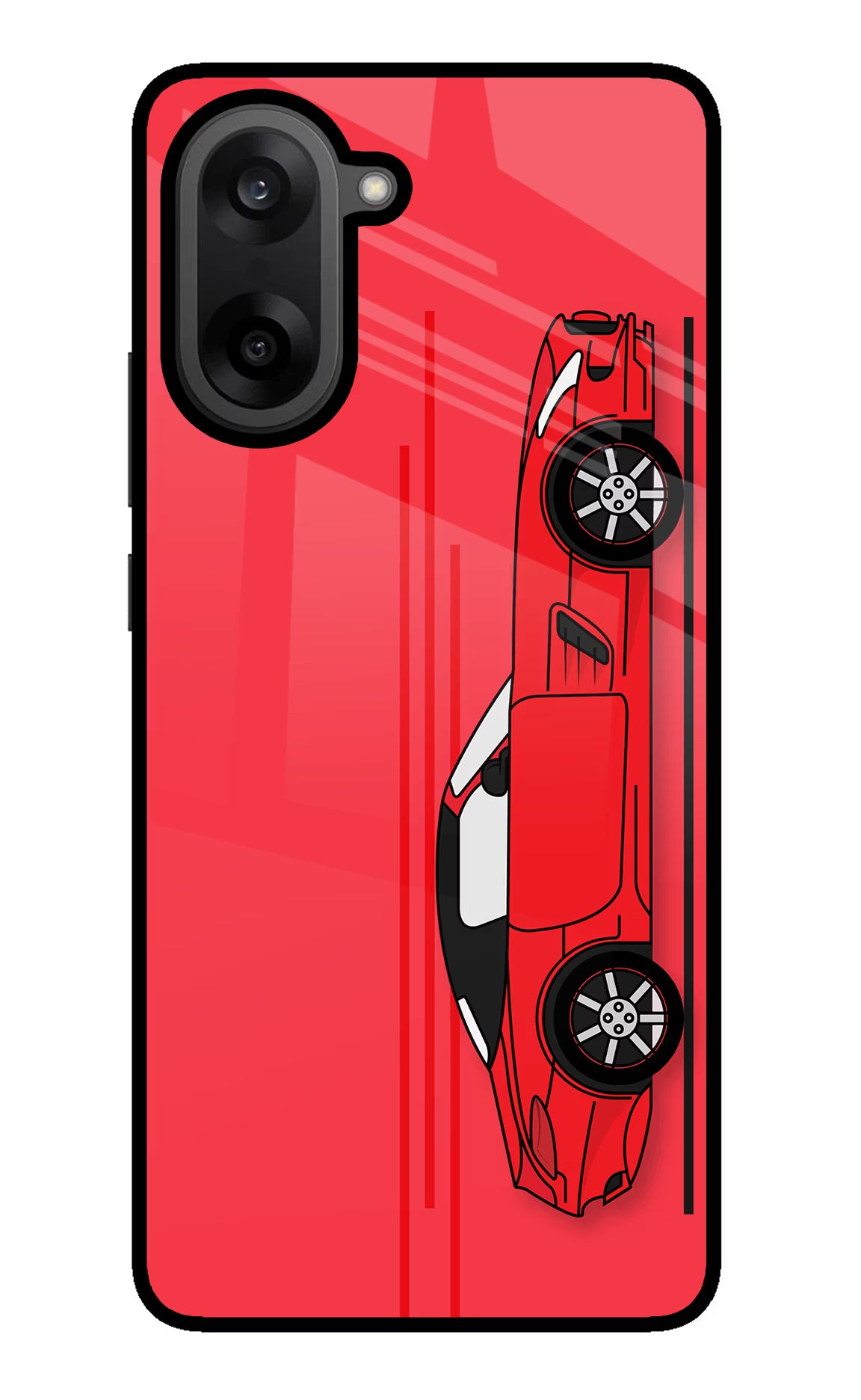 Red Velocity OnePlus Nord CE5 Glass Case Back Cover by Casekaro