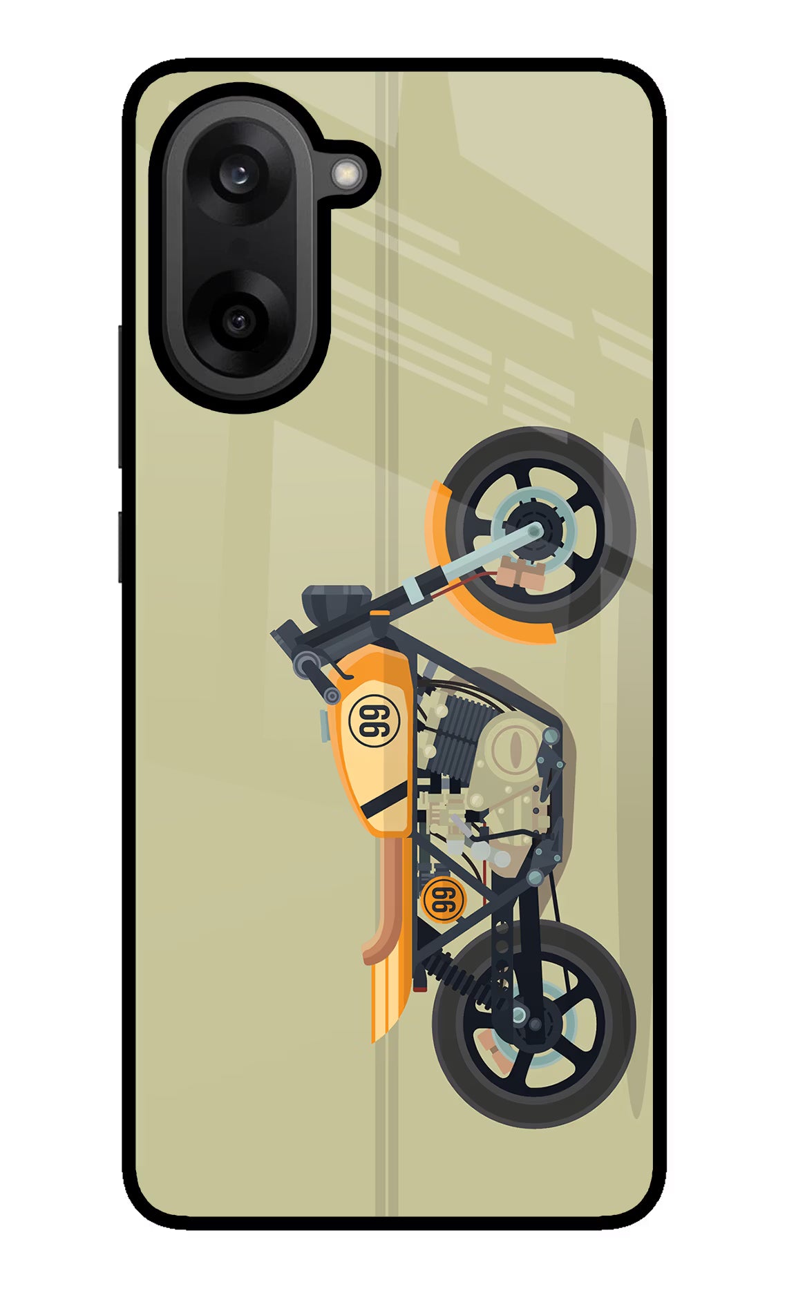 Vertical Speedster OnePlus Nord CE5 Glass Case Back Cover by Casekaro