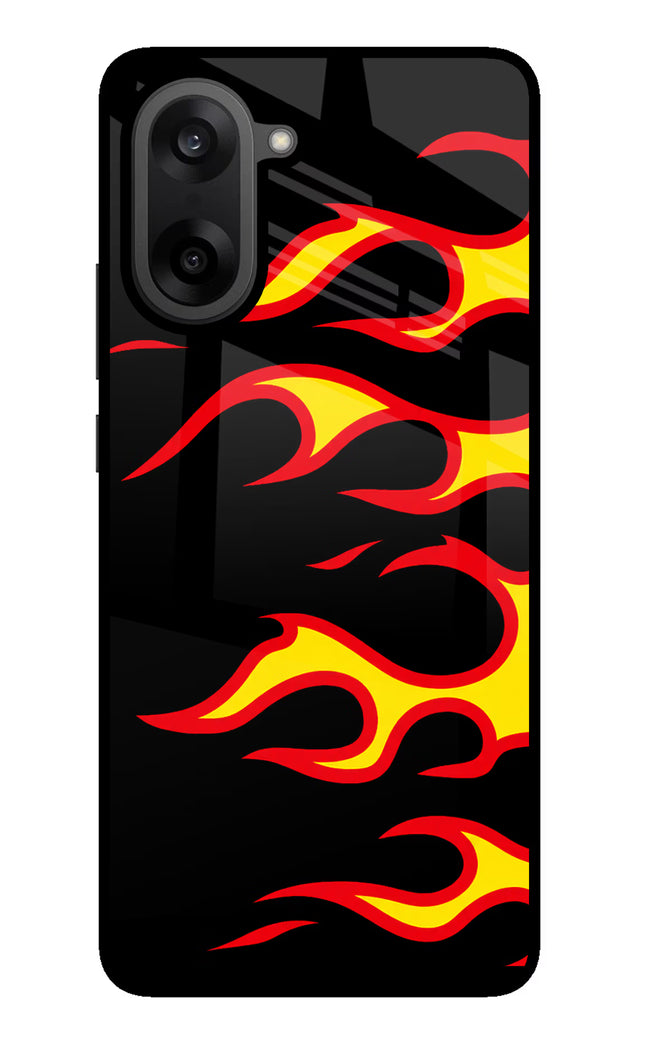 Side Sweep Flames OnePlus Nord CE5 Glass Case