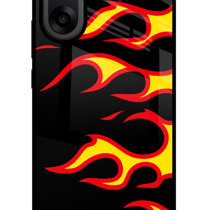 Side Sweep Flames OnePlus Nord CE5 Glass Case Back Cover by Casekaro