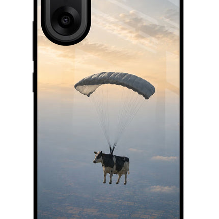 Skydiving Cow OnePlus Nord CE5 Glass Case