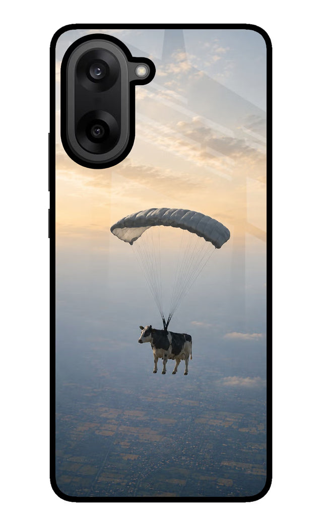 Skydiving Cow OnePlus Nord CE5 Glass Case