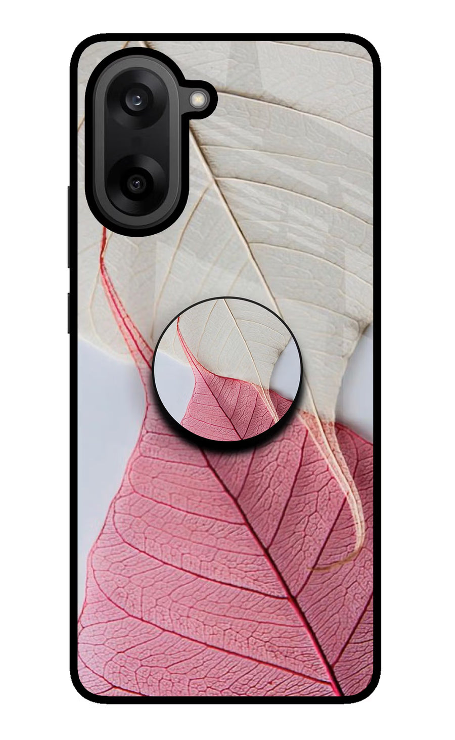 White Pink Leaf OnePlus Nord CE5 Pop Case, Metal case