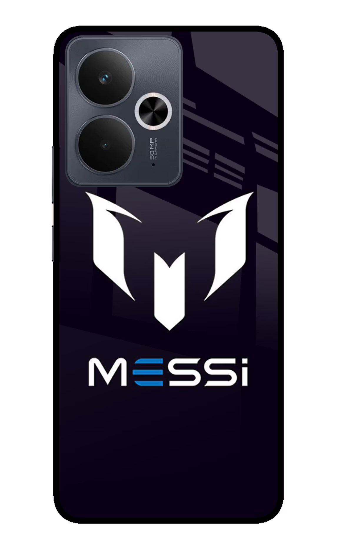 Messi Logo Realme 14T 5G Glass Case Back Cover by Casekaro