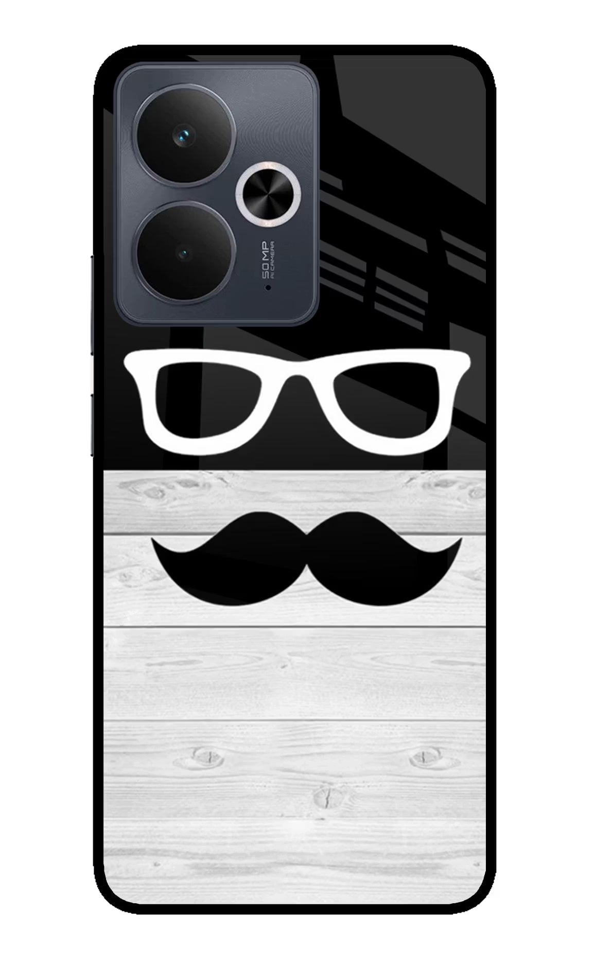 Mustache Realme 14T 5G Glass Case Back Cover by Casekaro