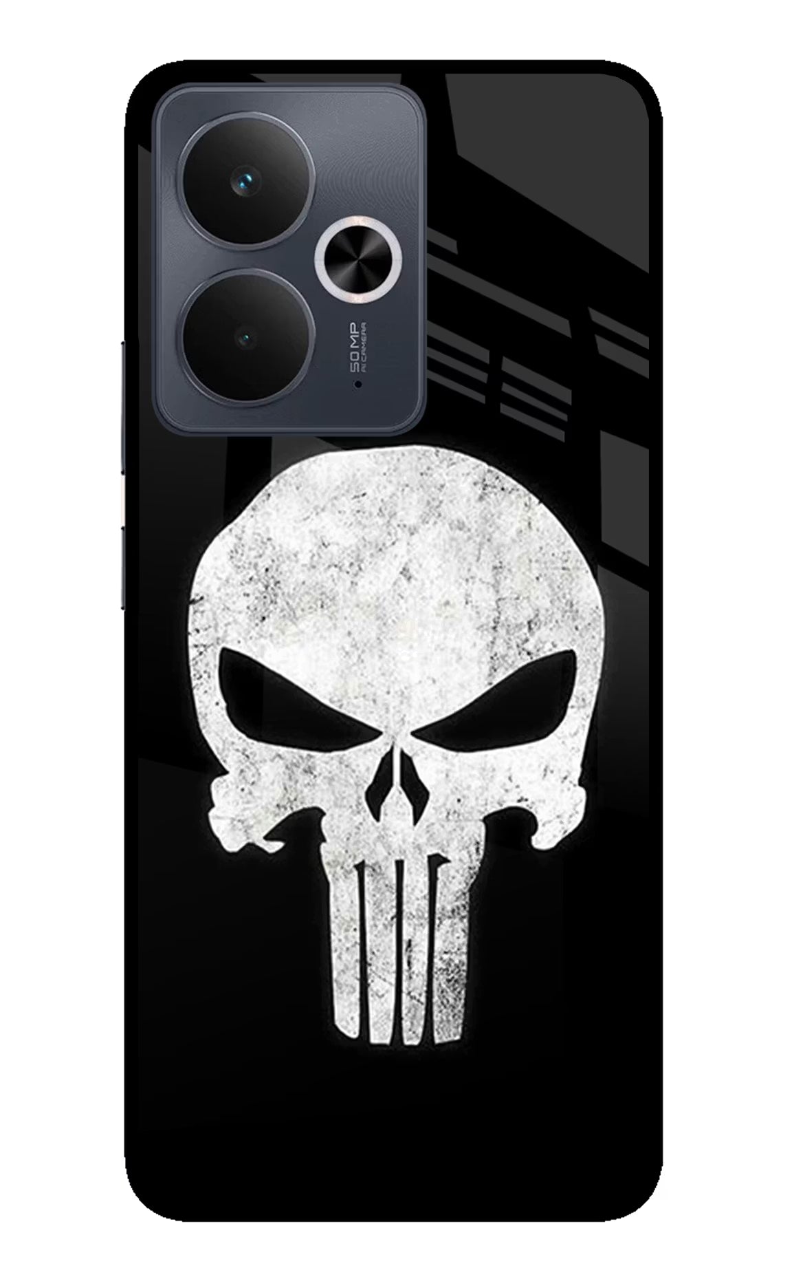 Punisher Skull Realme 14T 5G Glass Case Back Cover by Casekaro
