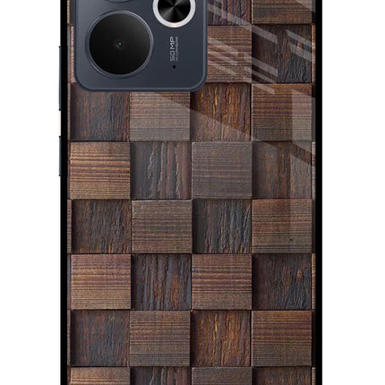 Wooden Cube Design Realme 14T 5G Glass Case Back Cover by Casekaro