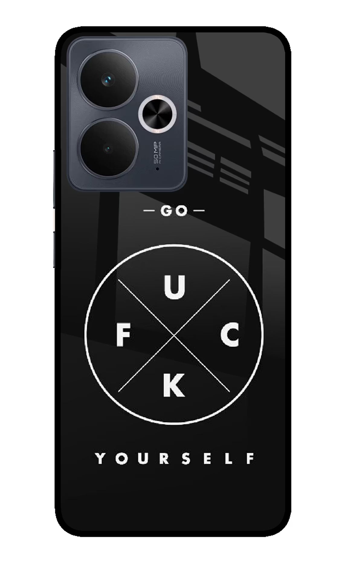 Go Fuck Yourself Realme 14T 5G Glass Case Back Cover by Casekaro