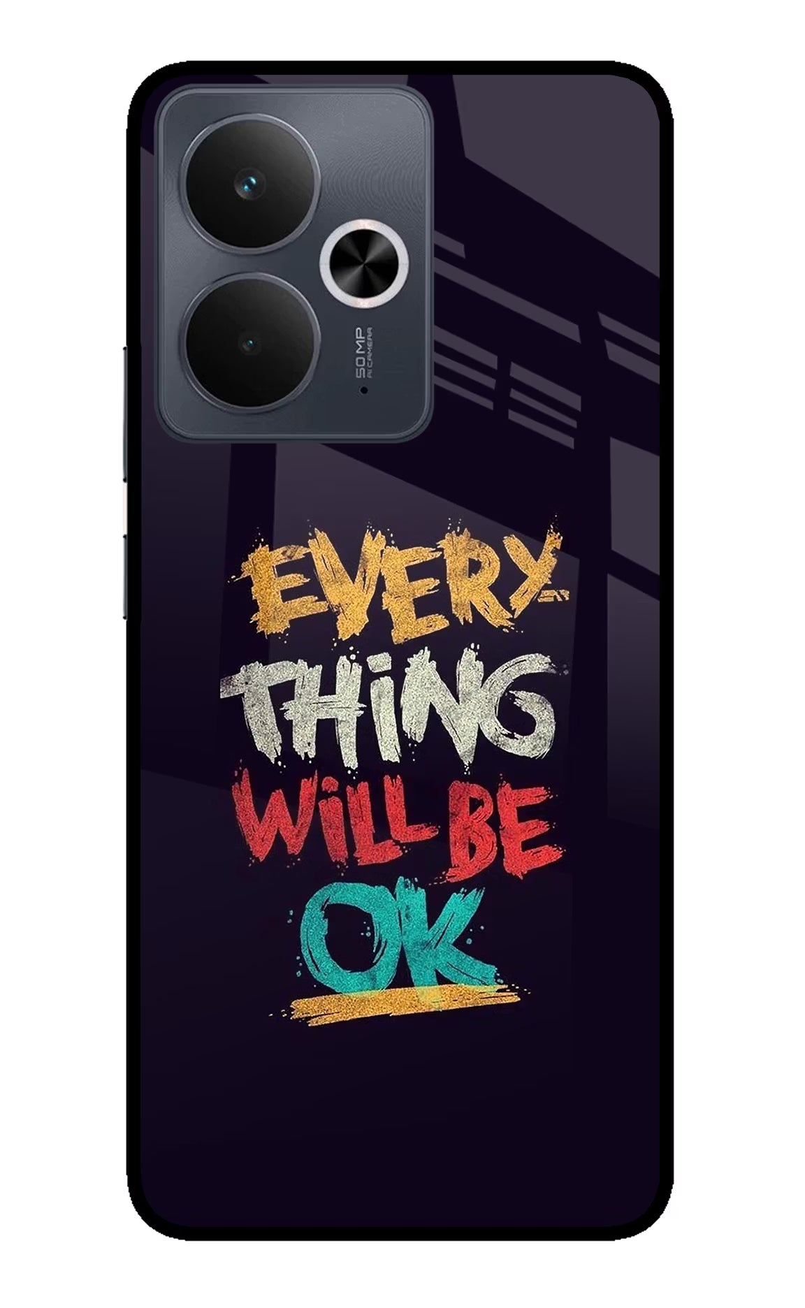Everything Will Be Ok Realme 14T 5G Glass Case Back Cover by Casekaro