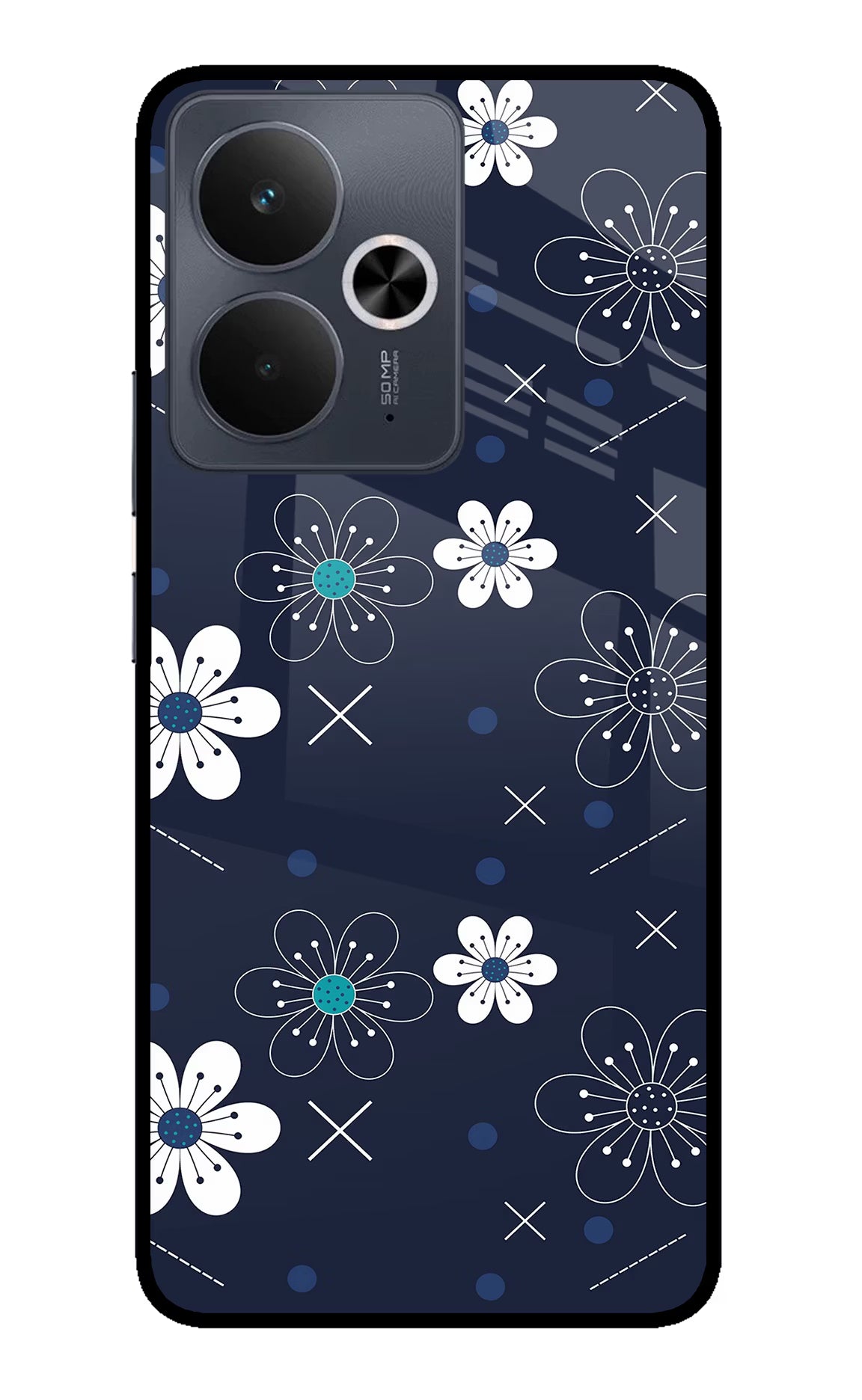 Flowers Realme 14T 5G Glass Case Back Cover by Casekaro