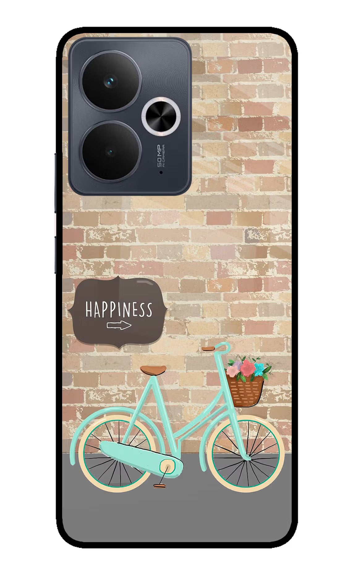 Happiness Artwork Realme 14T 5G Glass Case Back Cover by Casekaro