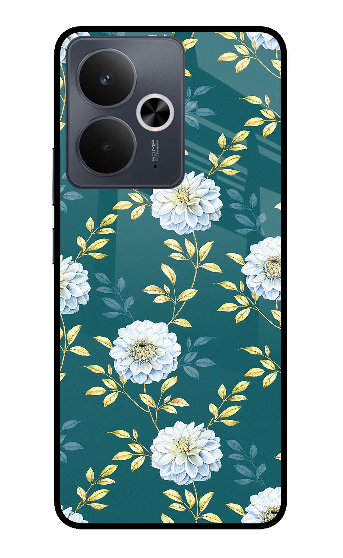 Flowers Realme 14T 5G Glass Case Back Cover by Casekaro