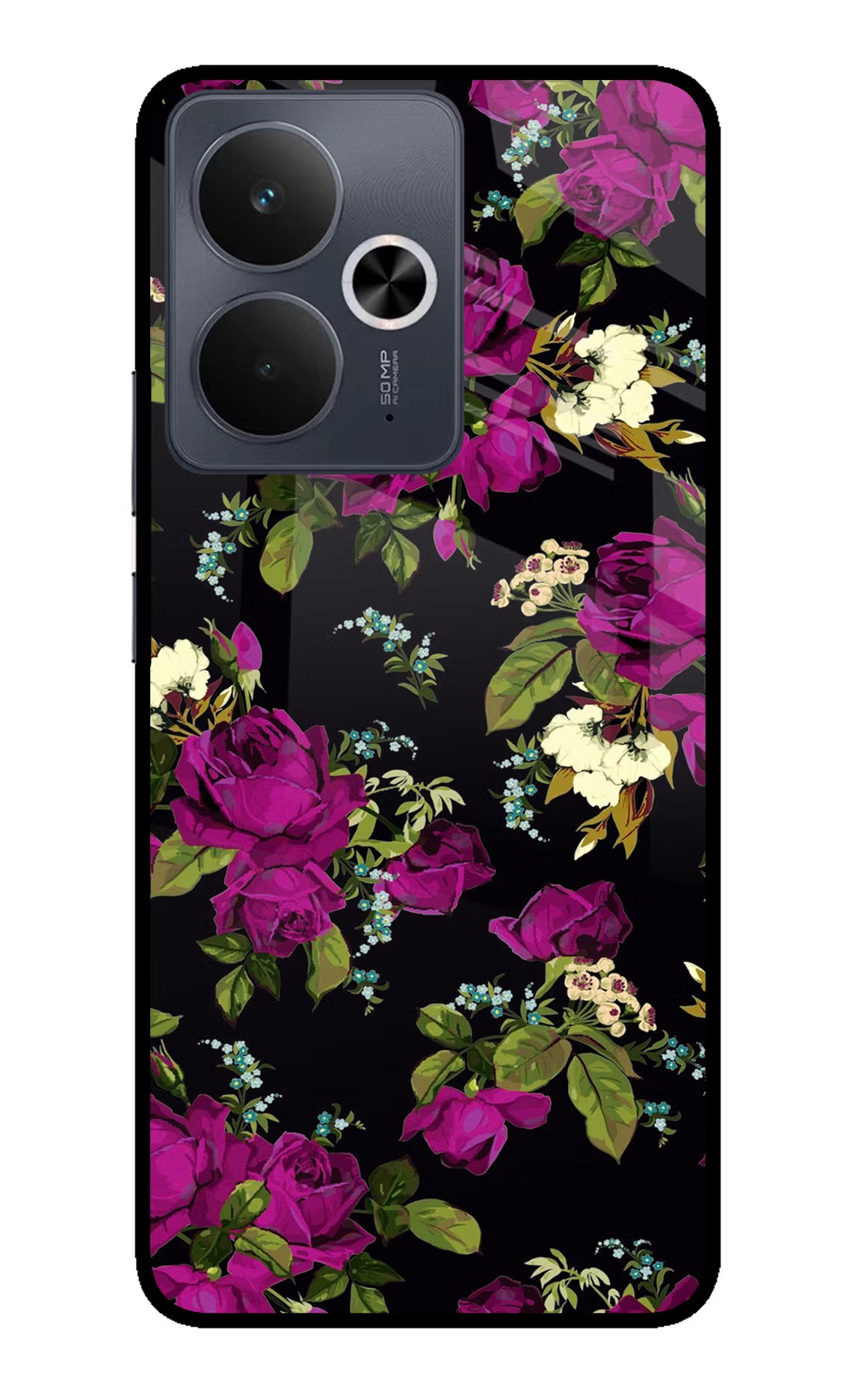 Flowers Realme 14T 5G Glass Case Back Cover by Casekaro