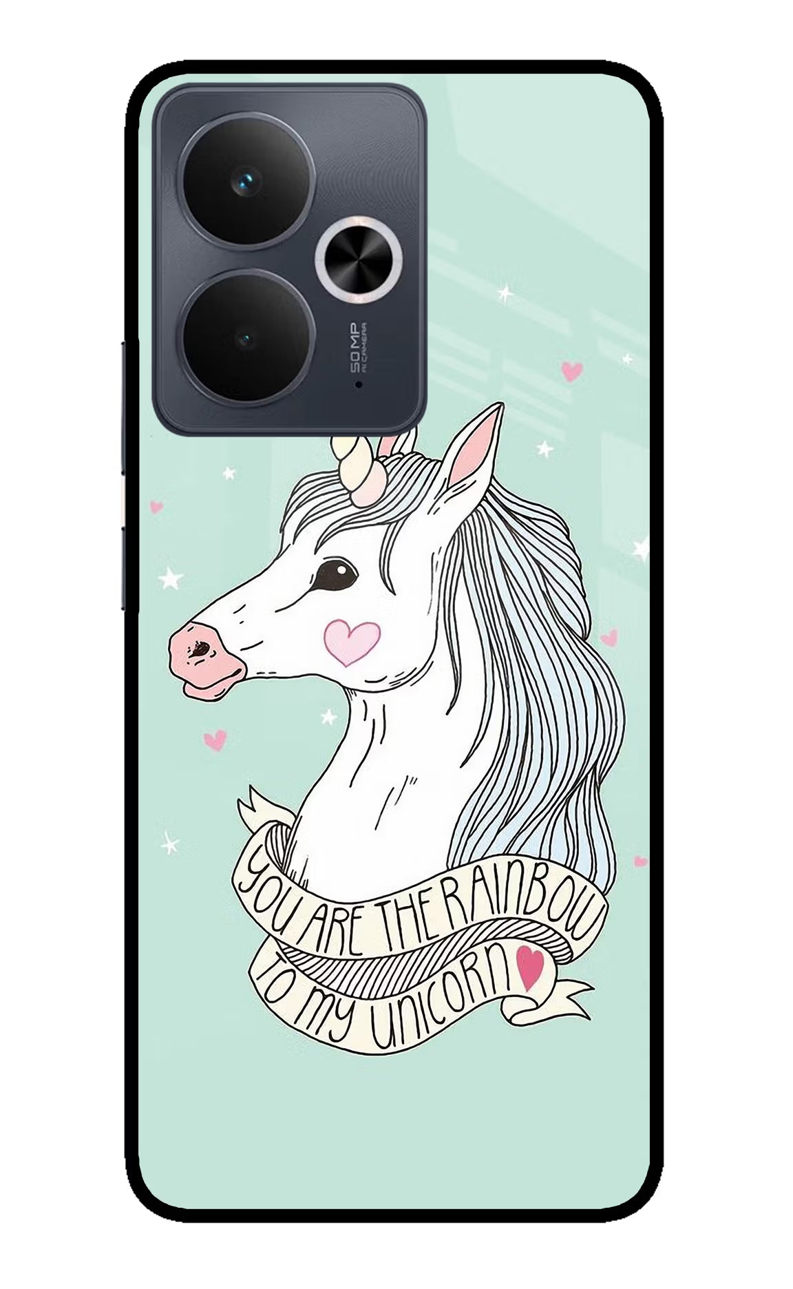 Unicorn Wallpaper Realme 14T 5G Glass Case Back Cover by Casekaro