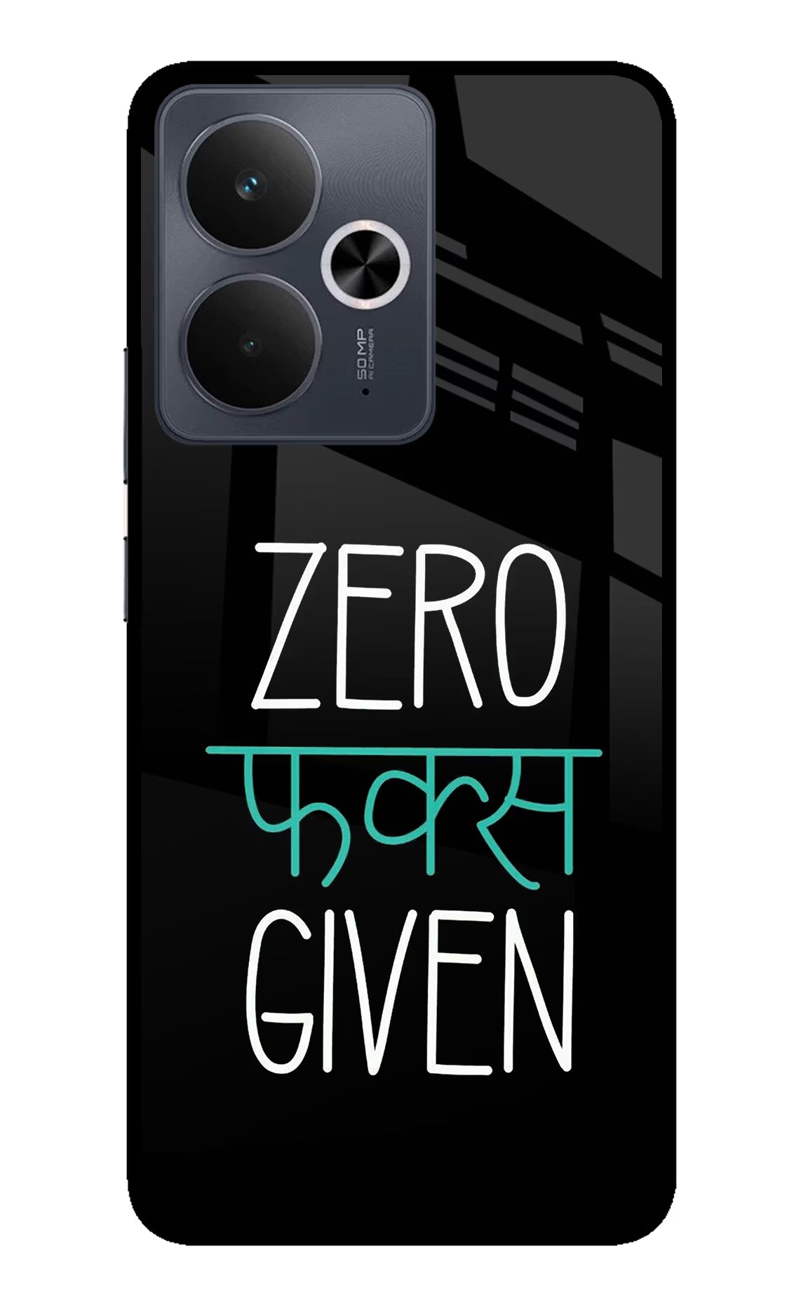 Zero Fucks Given Realme 14T 5G Glass Case Back Cover by Casekaro