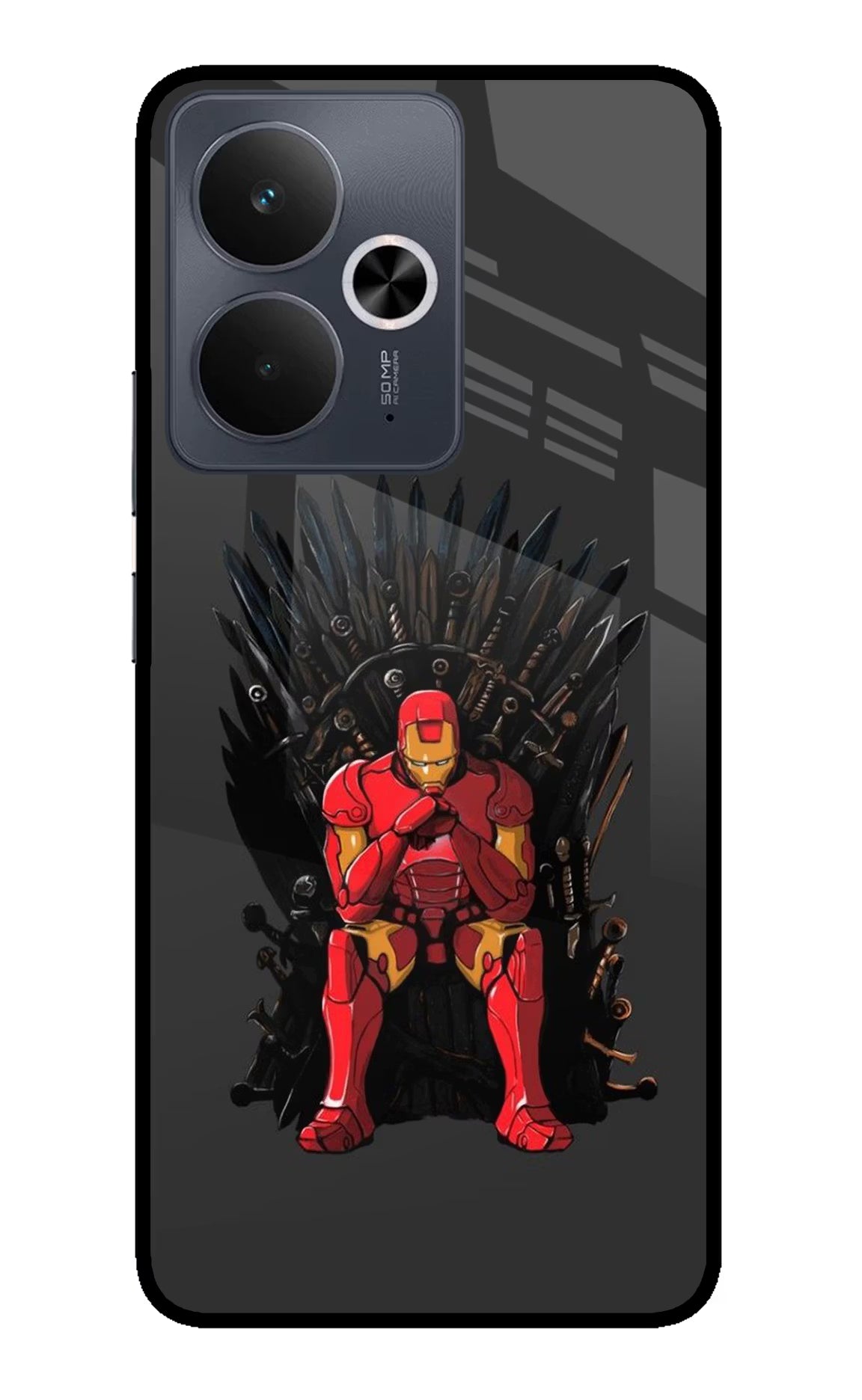 Ironman Throne Realme 14T 5G Glass Case Back Cover by Casekaro