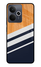 Blue and white wooden Realme 14T 5G Glass Case