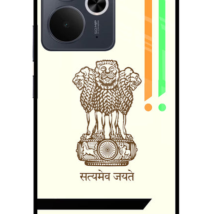 Satyamev Jayate Brown Logo Realme 14T 5G Glass Case