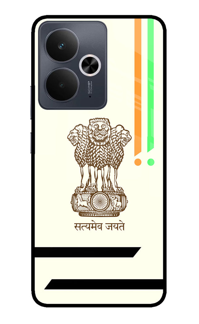 Satyamev Jayate Brown Logo Realme 14T 5G Glass Case