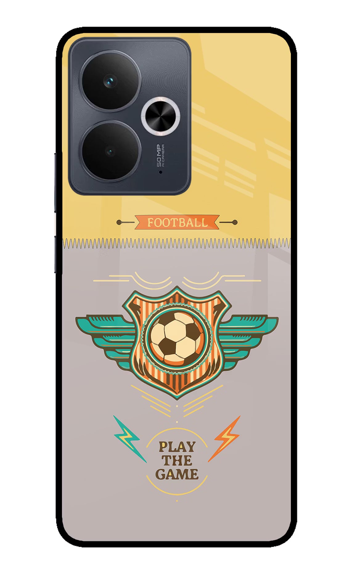 Football Realme 14T 5G Glass Case Back Cover by Casekaro