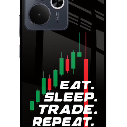 Eat Sleep Trade Repeat Realme 14T 5G Glass Case