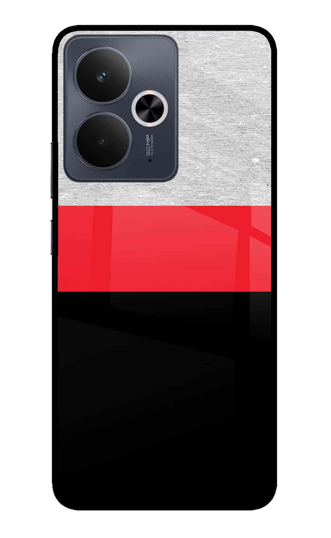 Tri Color Pattern Realme 14T 5G Glass Case Back Cover by Casekaro