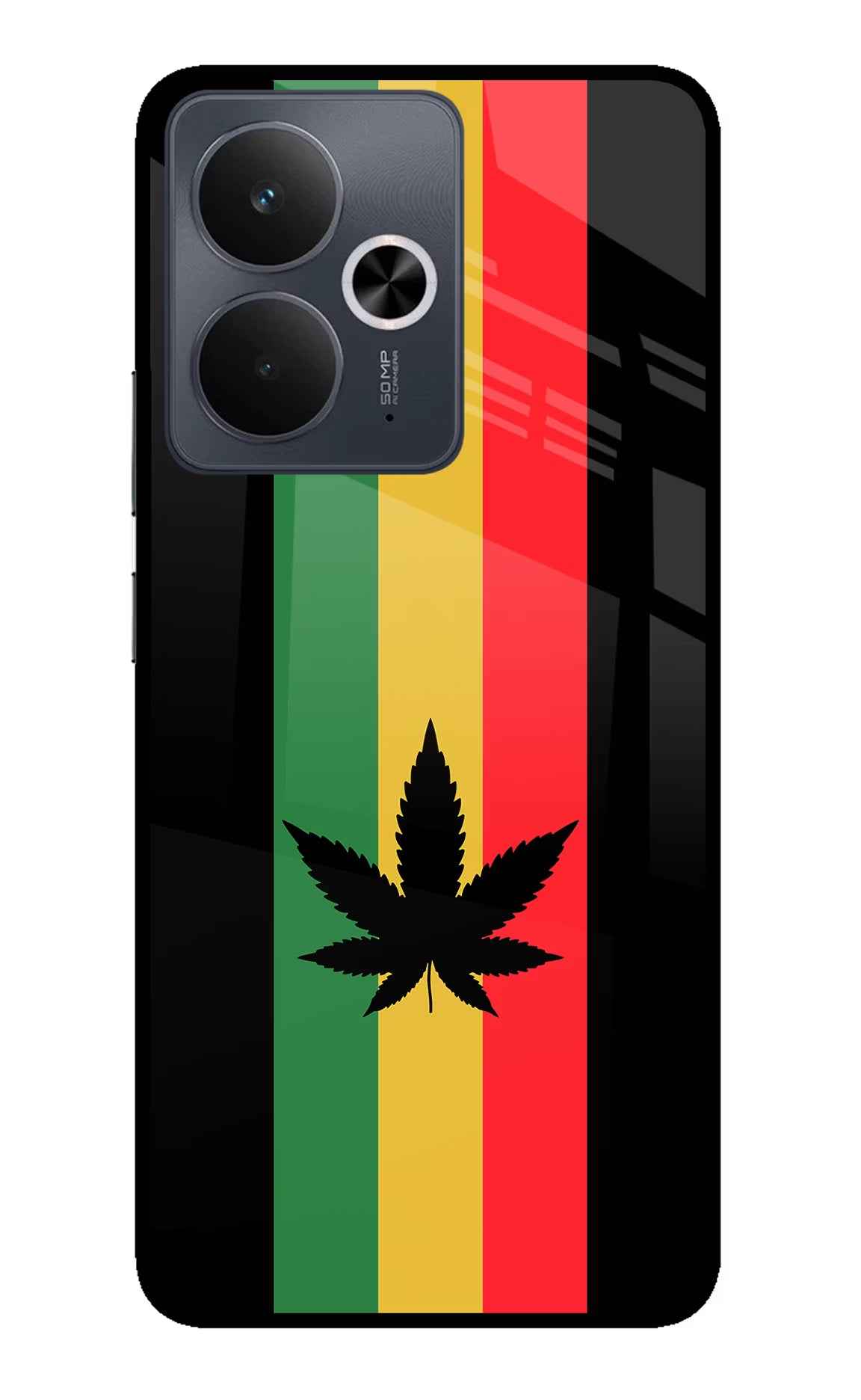Weed Flag Realme 14T 5G Glass Case Back Cover by Casekaro