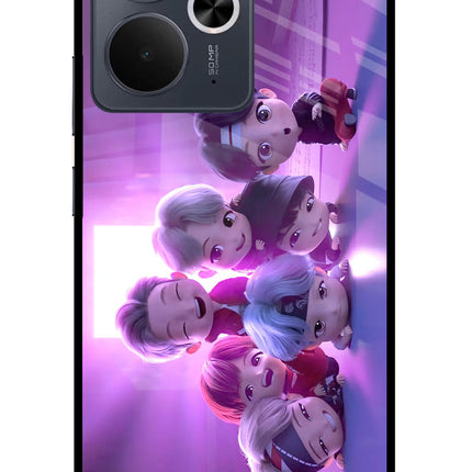 BTS Chibi Realme 14T 5G Glass Case