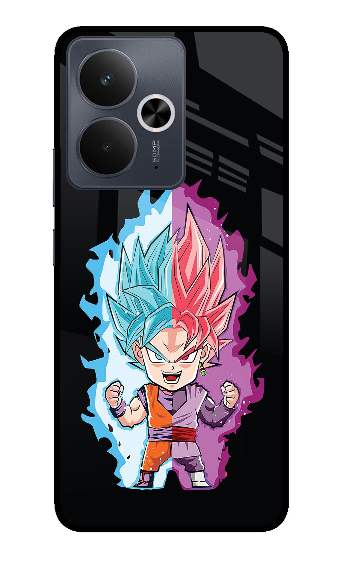 Chota Goku Realme 14T 5G Glass Case Back Cover by Casekaro
