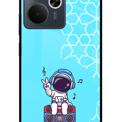 Cute Astronaut Chilling Realme 14T 5G Glass Case