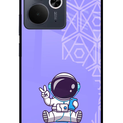 Cute Astronaut Chilling Realme 14T 5G Glass Case