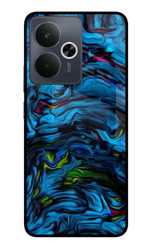 Dark Blue Abstract Realme 14T 5G Glass Case