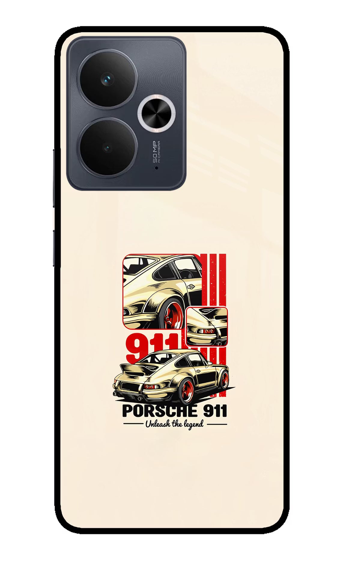 Classic Porsche 911 Realme 14T 5G Glass Case