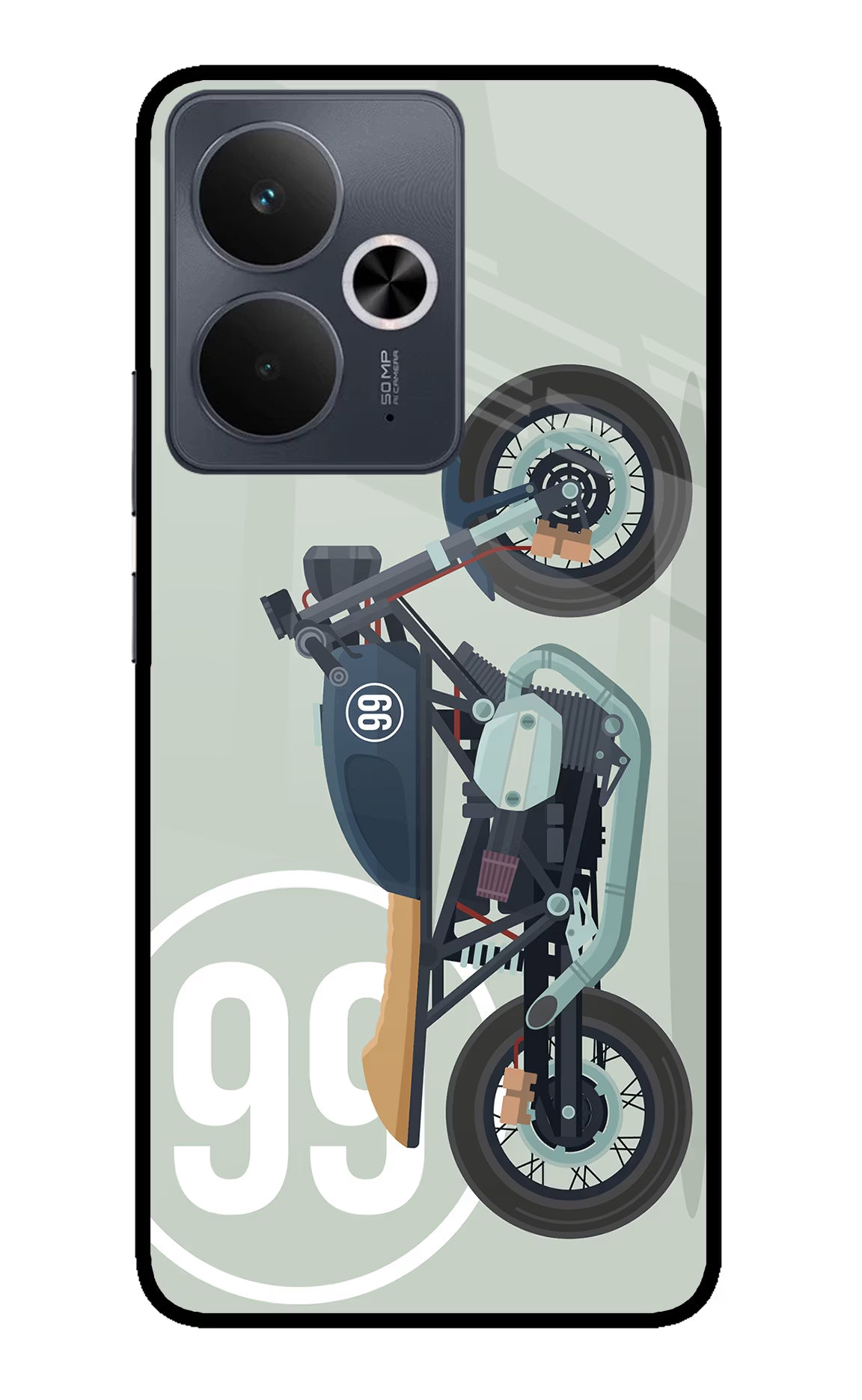 Classic Cafe Racer 99 Realme 14T 5G Glass Case