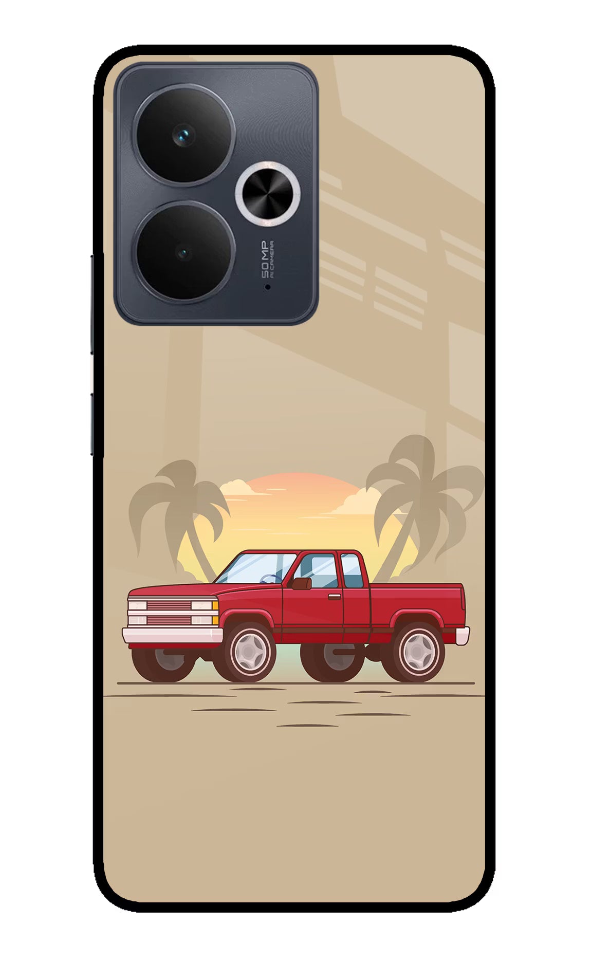 Desert Classic Drive Realme 14T 5G Glass Case