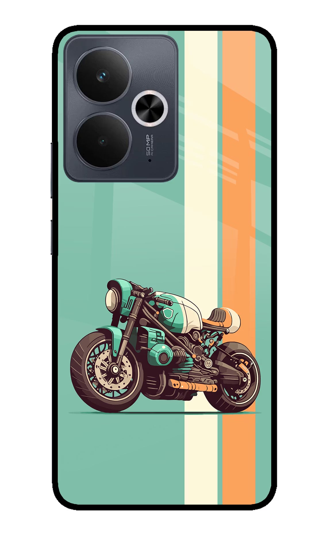 Striped Moto Drift Realme 14T 5G Glass Case