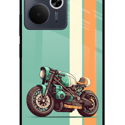 Striped Moto Drift Realme 14T 5G Glass Case Back Cover by Casekaro