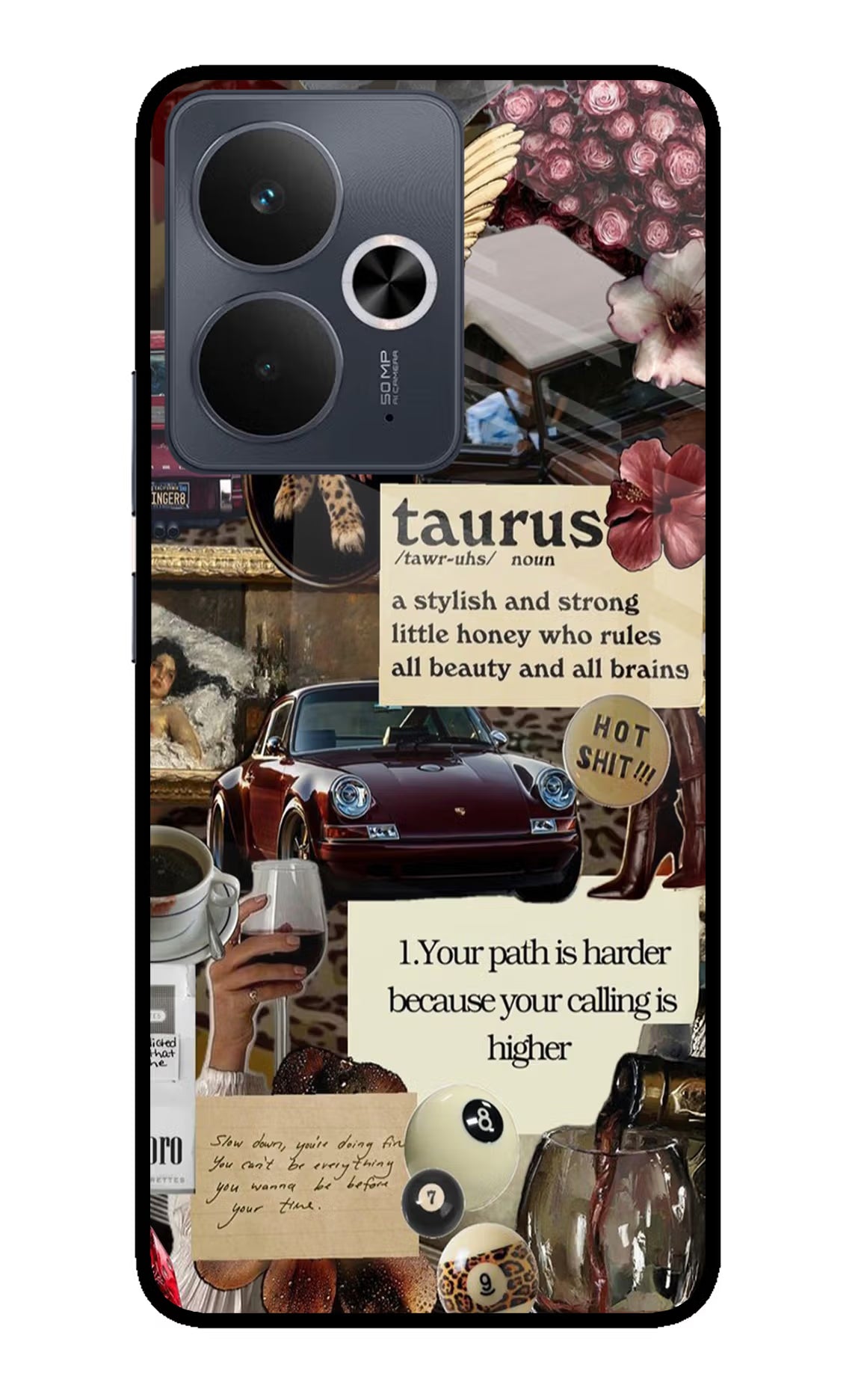 Taurus Zodiac Realme 14T 5G Glass Case Back Cover by Casekaro