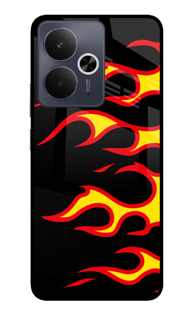 Side Sweep Flames Realme 14T 5G Glass Case