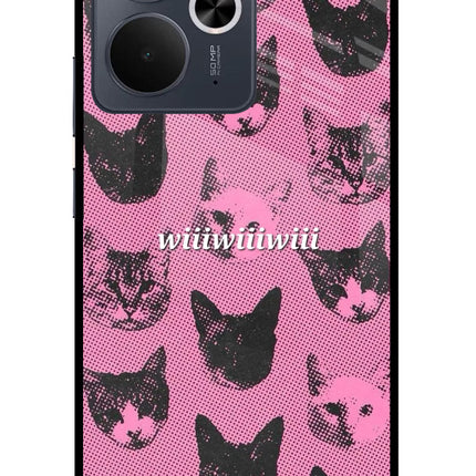 Pink Cats Realme 14T 5G Glass Case