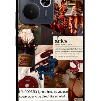 Zodiac Aries Realme 14T 5G Glass Case