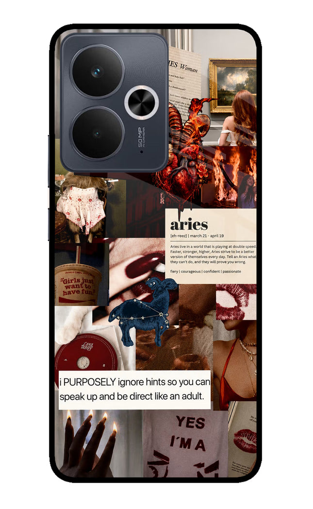 Zodiac Aries Realme 14T 5G Glass Case