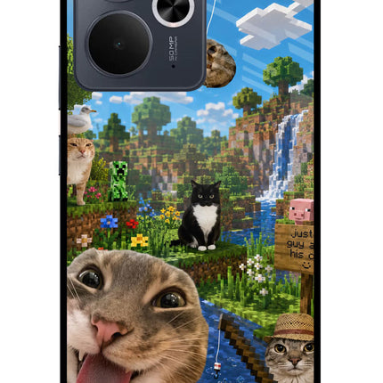 Minecraft Cat Chaos Realme 14T 5G Glass Case