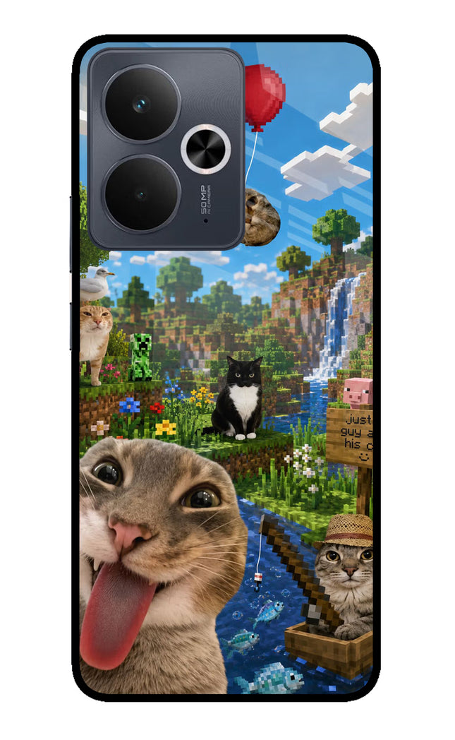 Minecraft Cat Chaos Realme 14T 5G Glass Case