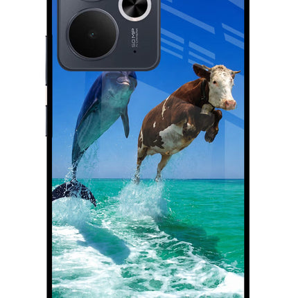 Dolphin vs Cow Realme 14T 5G Glass Case