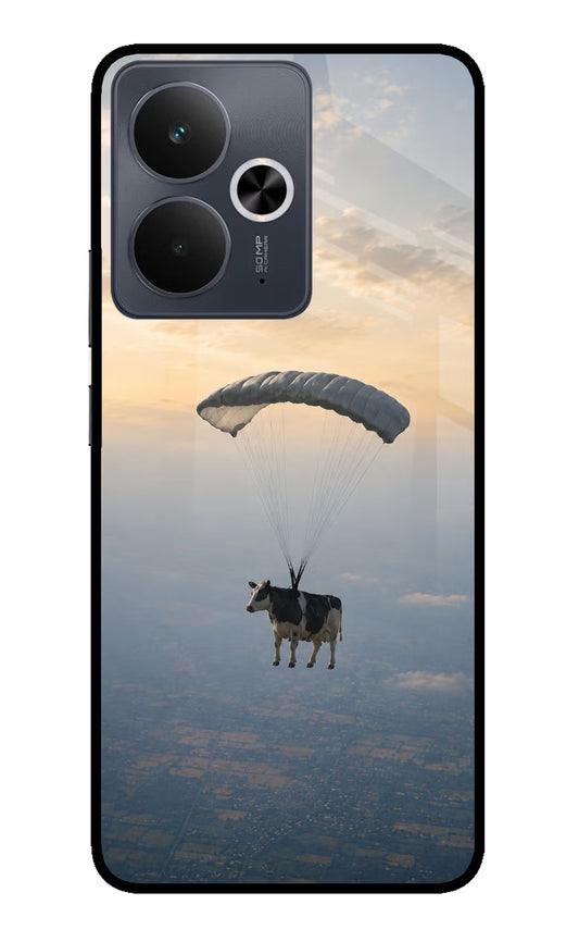 Skydiving Cow Realme 14T 5G Glass Case