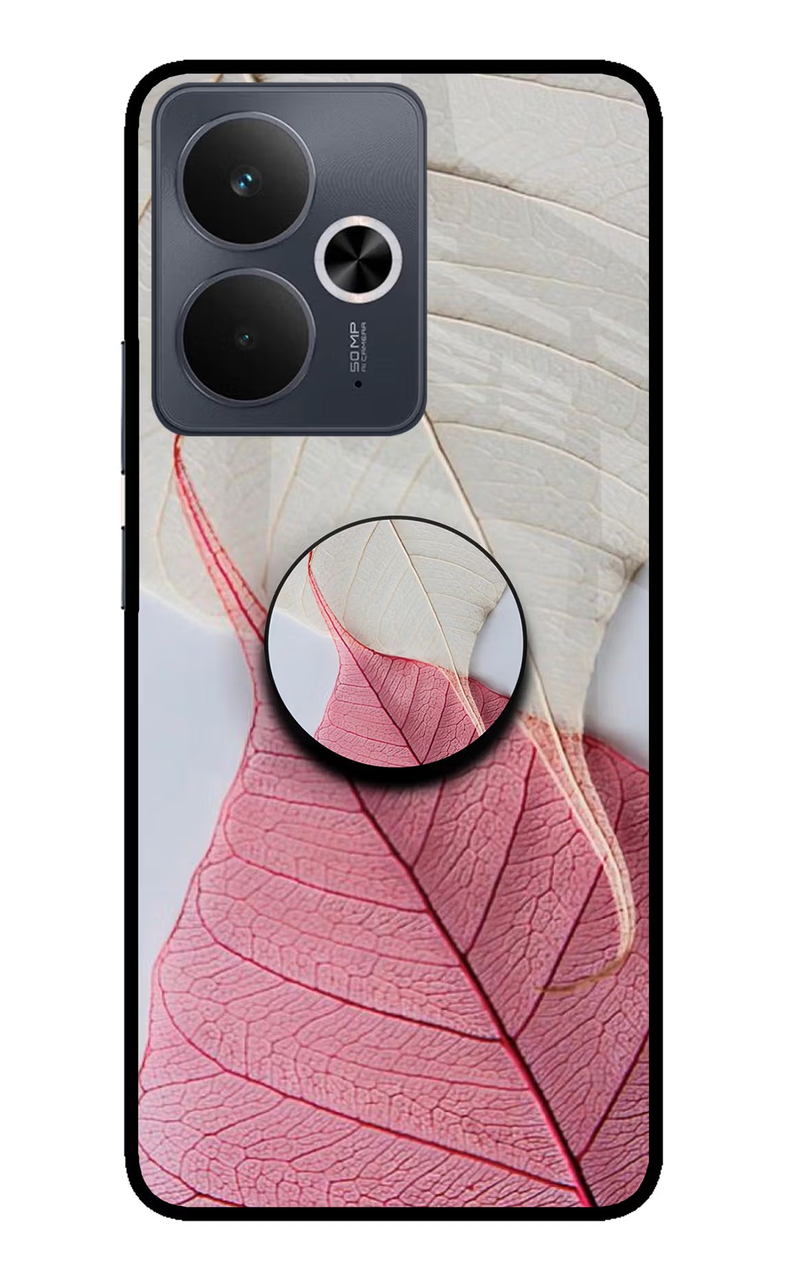 White Pink Leaf Realme 14T 5G Pop Case by Casekaro