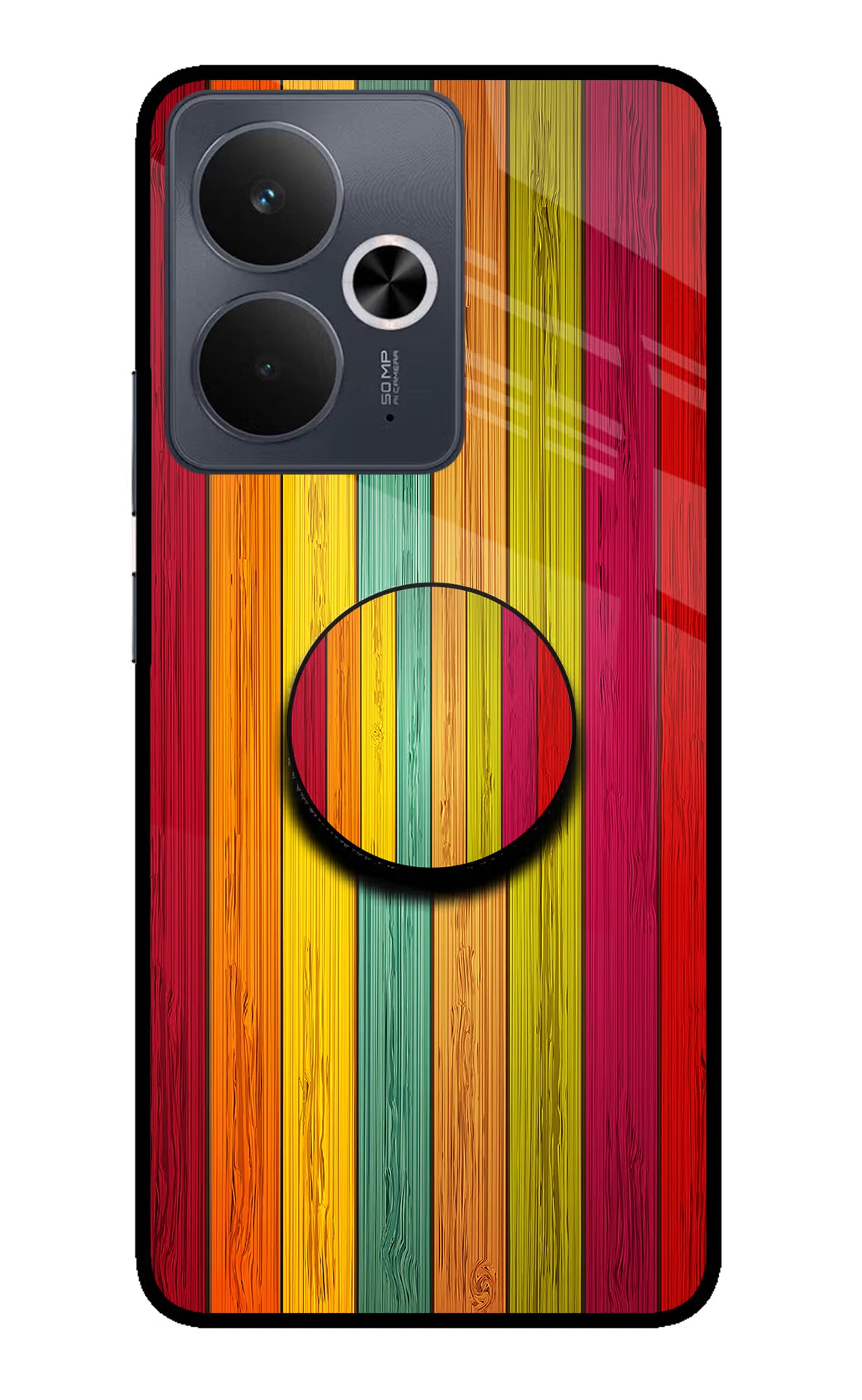 Multicolor Wooden Realme 14T 5G Pop Case by Casekaro