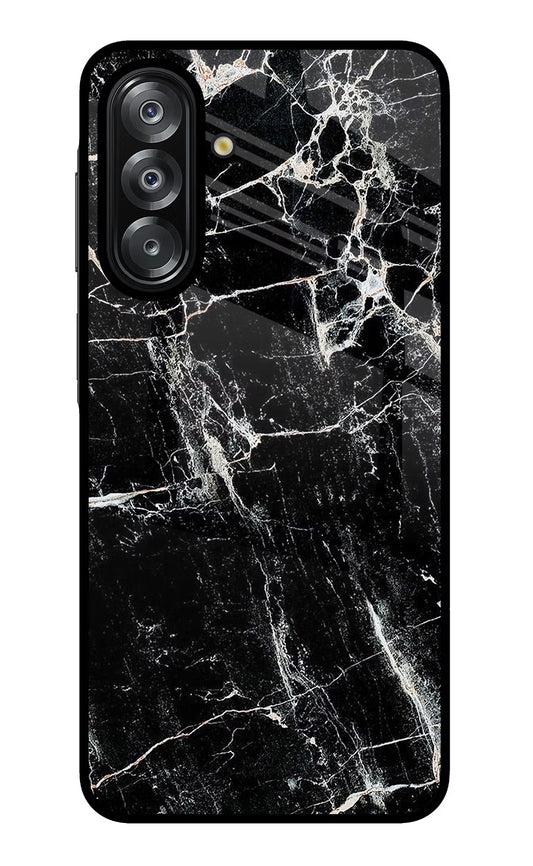Black Marble Texture Samsung A26 Glass Case