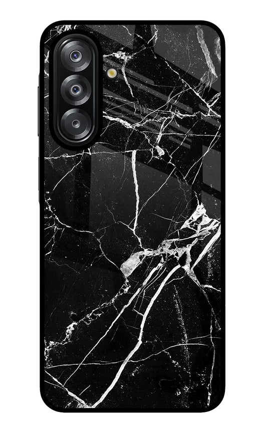 Black Marble Pattern Samsung A26 Glass Case